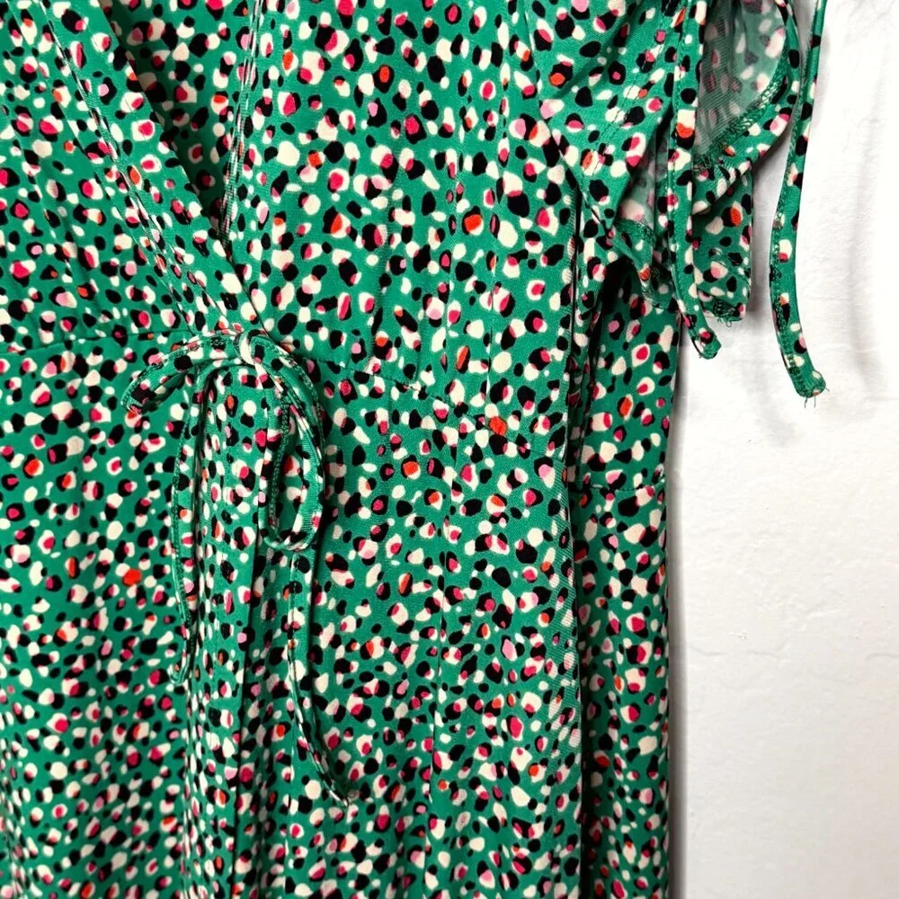 Torrid Midi A-Line Green Wrap Dress Size 4 4X 26 - Picture 7 of 10